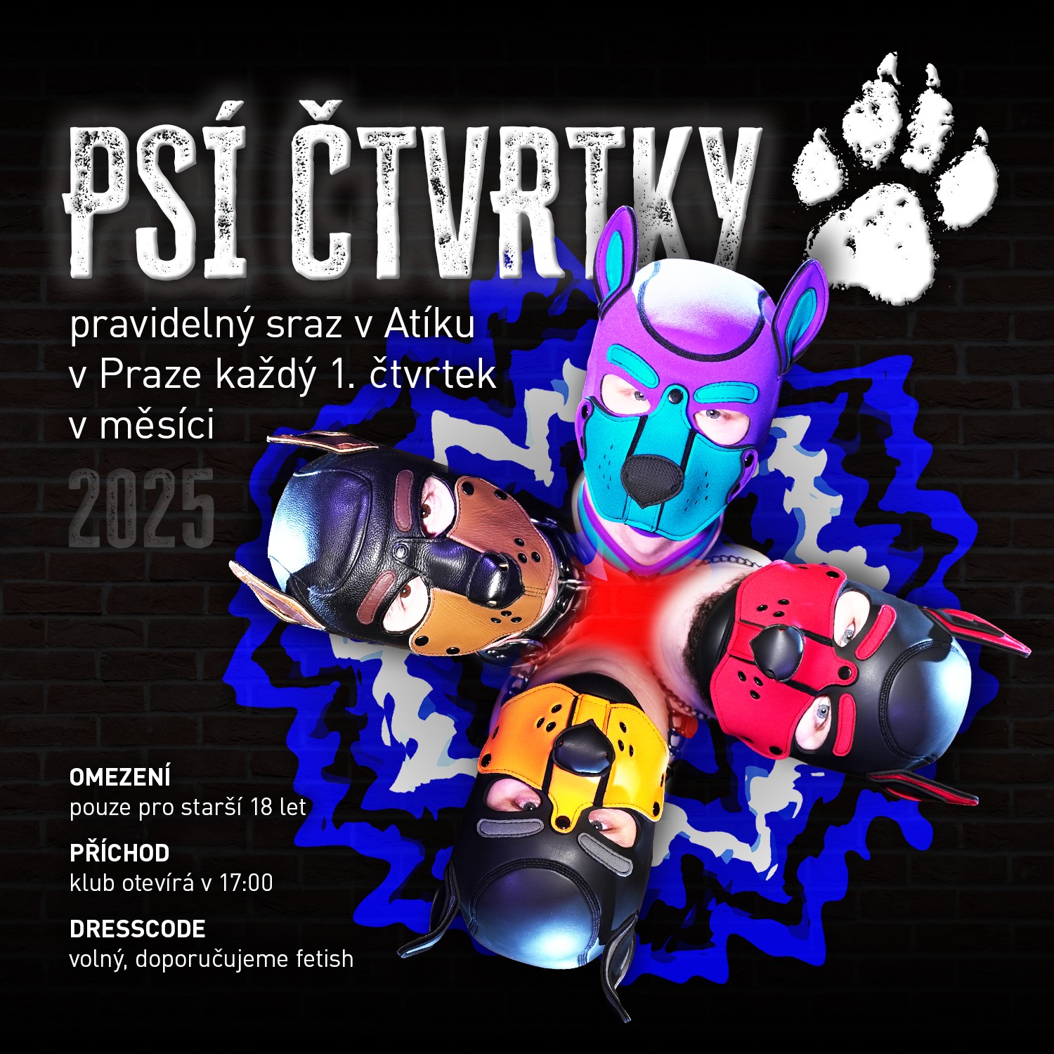Psí čtvrtek v Ateliéru Praha - pravidelné setkání pejsků. - 2025-06-05T18:00 - Klub Ateliér, Praha