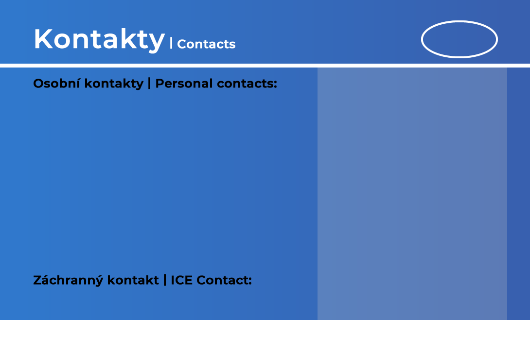 Zadní strana karty zvířete